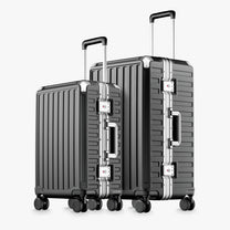 00% polycarbonate hard shell, and reinforced aluminum frame for durable protection and long-term travel use. 