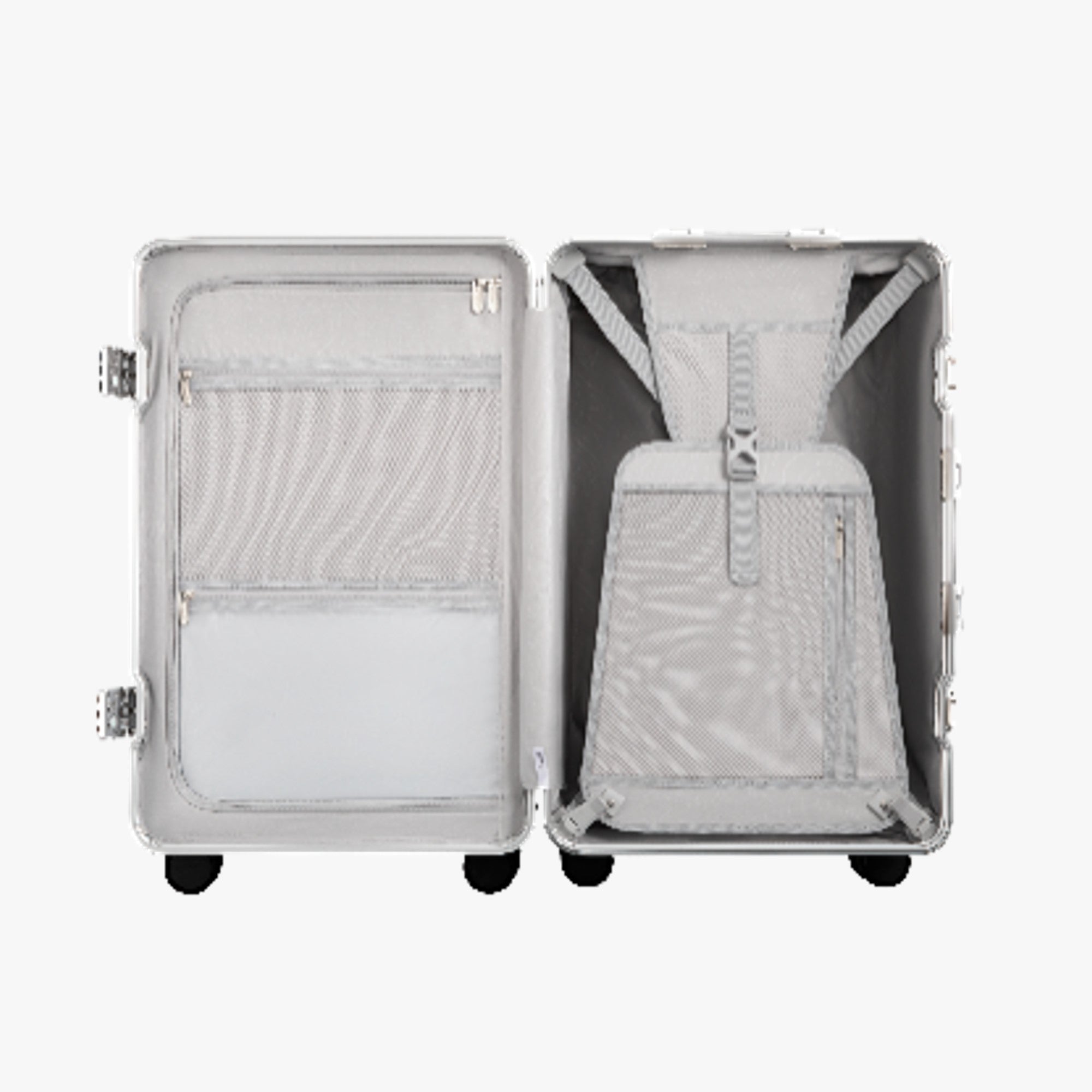 ZX Dual Check-In Set | 24''+28'' Zipperless Aluminum Luggage + 6-Pack Organizers Silver Gray Bundle 20_1x_1bf796f3-70a5-4a71-a246-fd87602601b8