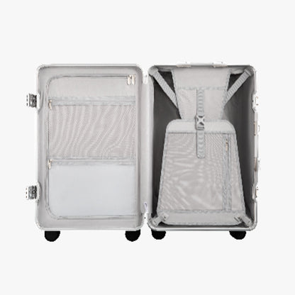 ZX Dual Check-In Set | 24''+28'' Zipperless Aluminum Luggage + 6-Pack Organizers Silver Gray Bundle 20_1x_1bf796f3-70a5-4a71-a246-fd87602601b8