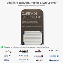 20-inch Carry-On Luggage Sized for Southwest, Frontier & Sun Country Airlines – Accepted by American, Delta, United, JetBlue and More.#color_white_blue