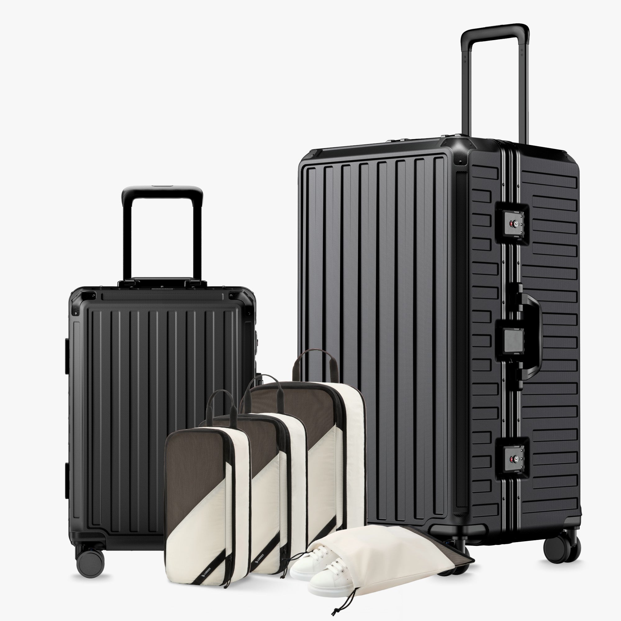 100% polycarbonate hard shell, and reinforced aluminum frame for durable protection and long-term travel use. 
