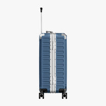 LUGGEX Zipperless aluminum 22-inch check-in luggage with a 4-stage adjustable handle, reinforced corners, dual TSA-approved locks, removable privacy divider, and shock-absorbing spinner wheels. #color_blue