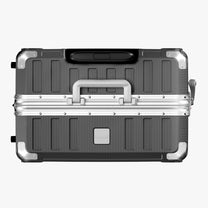 LUGGEX Zipperless aluminum 26-inch check-in luggage with a 4-stage adjustable handle, reinforced corners, dual TSA-approved locks, removable privacy divider, and shock-absorbing spinner wheels. #color_charcoal
