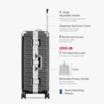 ZX Check-In | 26‘’ Zipperless Aluminum Frame, TSA Lock Zipperless 26in-GBK_1x_159e6dfe-233f-4a29-b823-c4c116ae9750