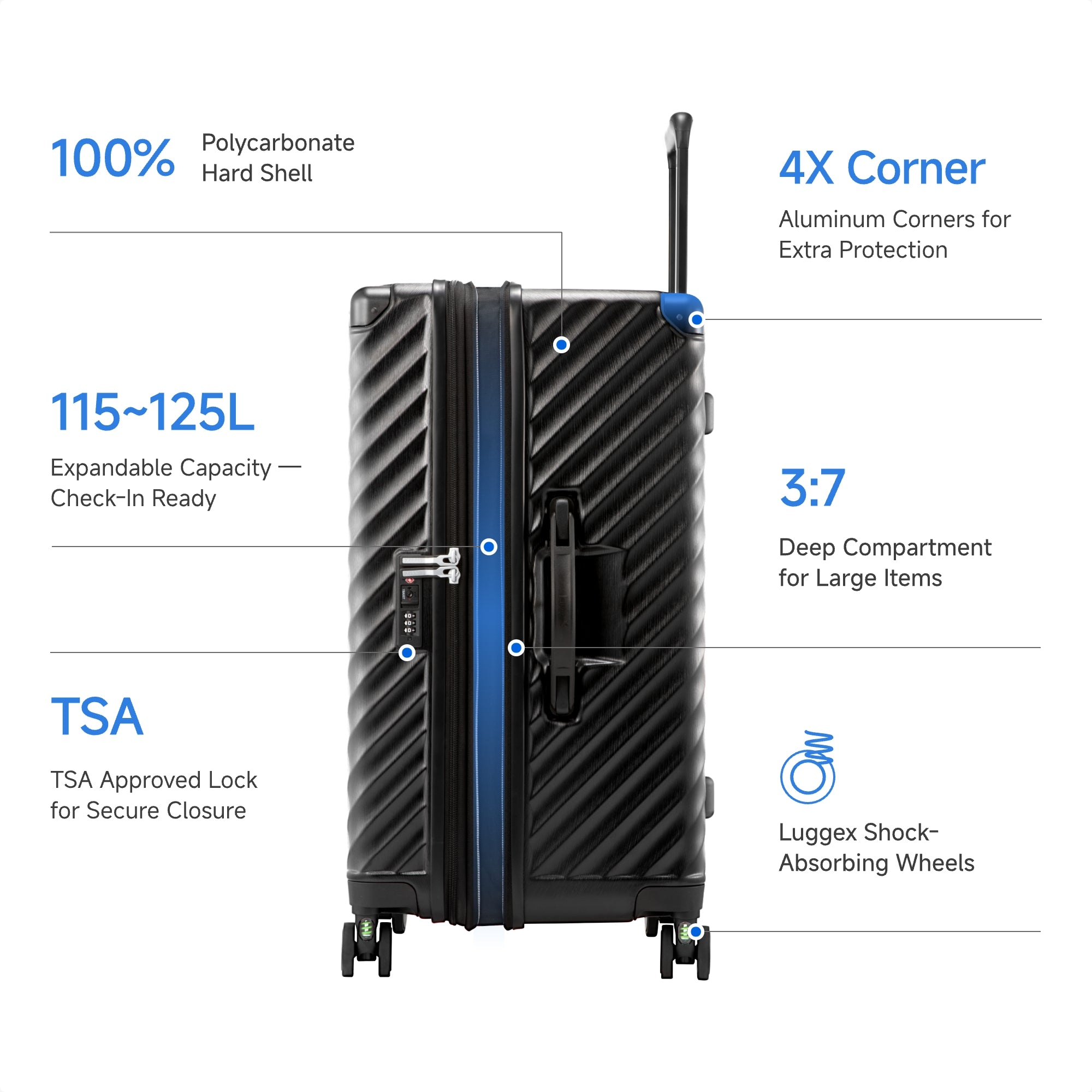 Luggex Adventure-Proof Trunk | Deep Capacity & Expandable Design (30 Inch) Black 2_1x_849c6e8a-055d-4b07-b6b7-4b7af25699ef