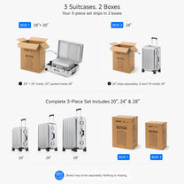 LUGGEX 22-inch carry-on suitcase feature diagram showing 4-stage adjustable handle, zipperless aluminum frame, 4 reinforced corners, 2 TSA-approved locks, removable privacy divider, and shock-absorbing wheels.#color_blue