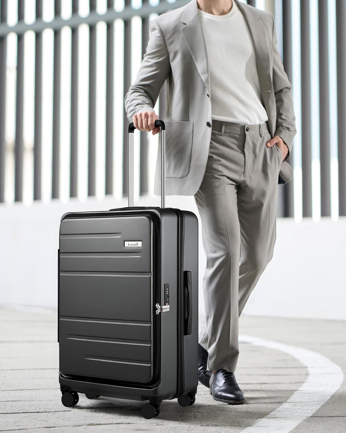 LUGGEX Expandable Luggage Set | with Laptop & USB Port (20/28)
