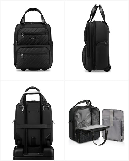 Luggex Underseat Carry On | Lightweight & Perfect for Short Trips (16 Inch) 16-Inch All Black
