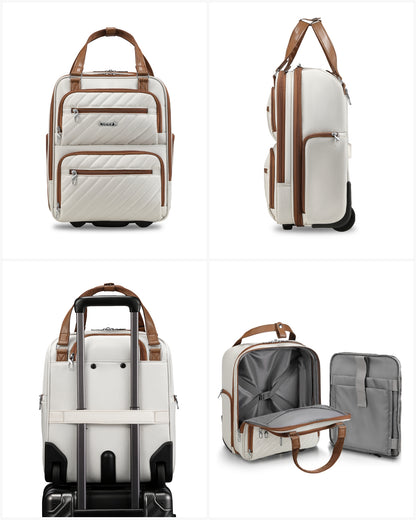 Luggex Underseat Carry On | Lightweight & Perfect for Short Trips (16 Inch) 16-Inch Cream White