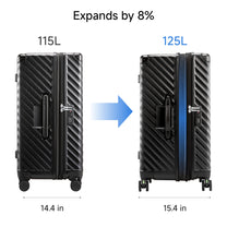 LUGGEX Adventure-Proof Trunk | Deep Capacity & Expandable Design (30 Inch) Black 30-inch-expandable-trunk-suitcase-8-percent-expansion-115l-125l