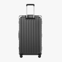 LUGGEX Zipperless aluminum 32-inch check-in luggage with a 4-stage adjustable handle, reinforced corners, dual TSA-approved locks, removable privacy divider, and shock-absorbing spinner wheels. #color_charcoal