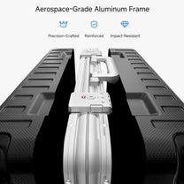 Close-up of LUGGEX aerospace-grade aluminum frame closure with TSA-approved lock, showing precision-crafted, reinforced, and impact-resistant construction.#color_charcoal #show