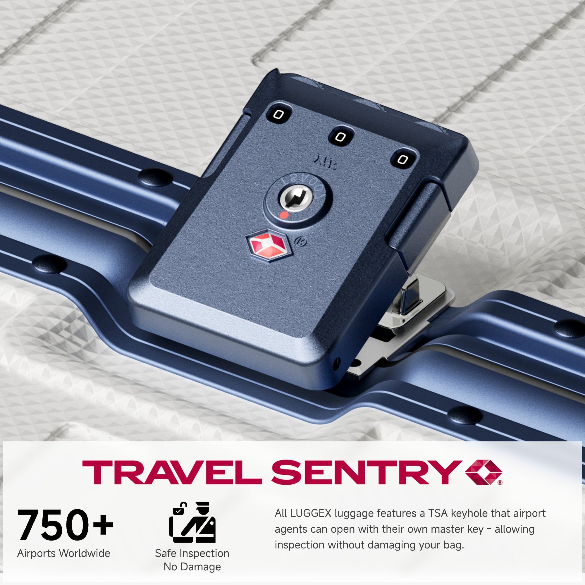 Built with reinforced lock housings that resist bumps and drops, keeping your belongings secure—even during rough handling. #color_white_blue