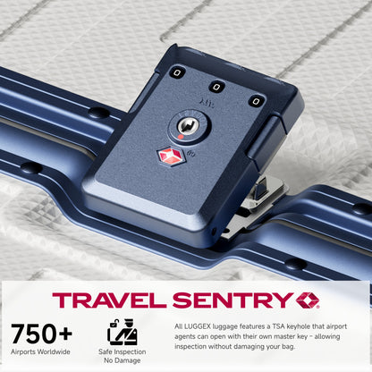 Built with reinforced lock housings that resist bumps and drops, keeping your belongings secure—even during rough handling. #color_white_blue