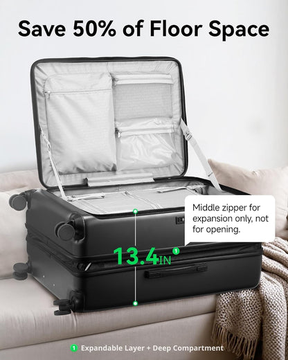 LUGGEX Expandable Luggage Set | with Laptop & USB Port (20/28)