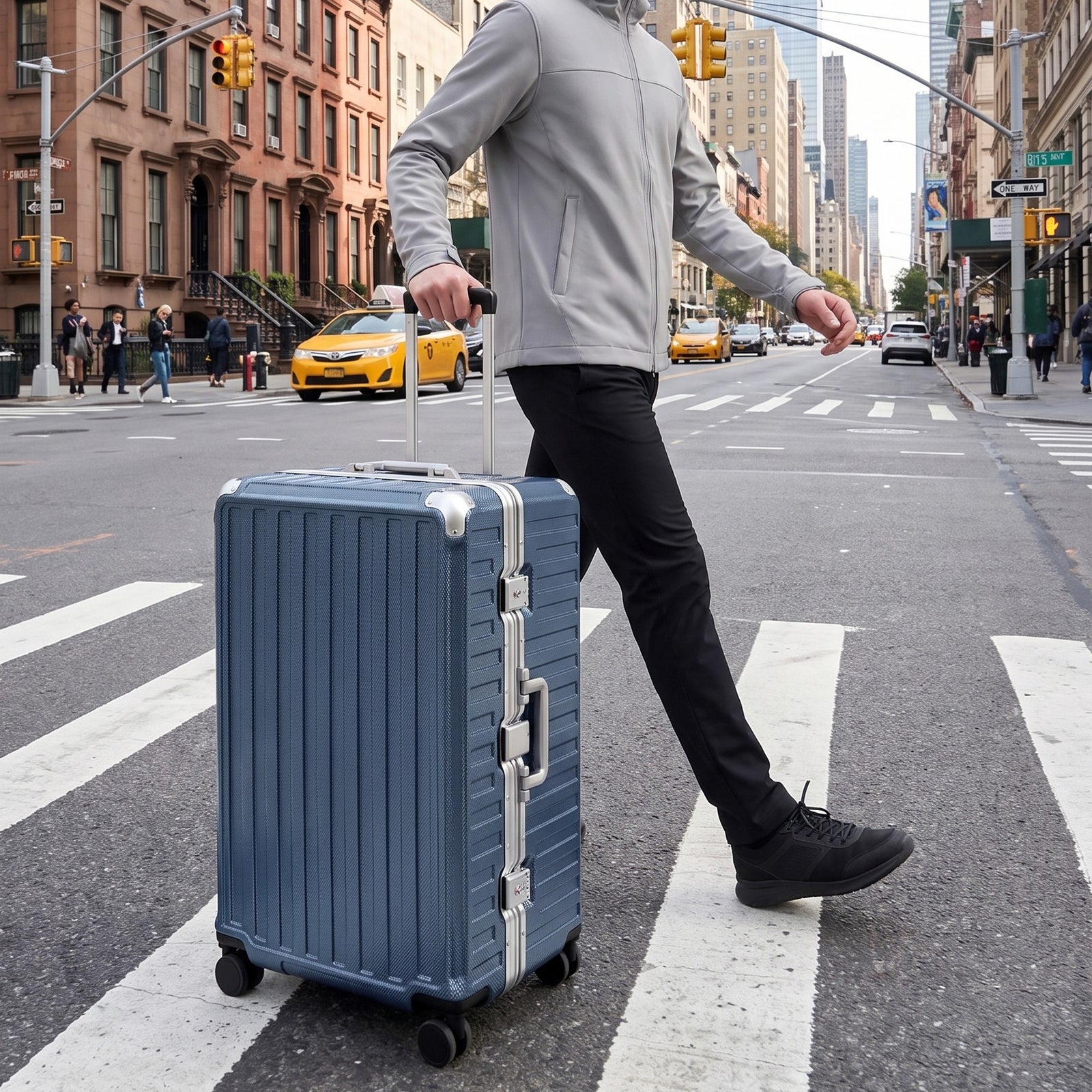 100% polycarbonate hard shell, and reinforced aluminum frame for durable protection and long-term travel use. 