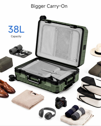 ZX All in One | Bigger Carry On | Zipperless Aluminum Frame & Front Open Olive-green 5_1x_ad86c8cf-66bd-4aba-b4d1-e647ddec2962