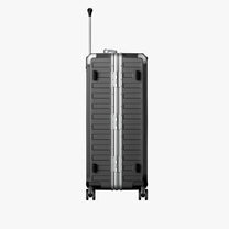 LUGGEX Zipperless aluminum 28-inch check-in luggage with a 4-stage adjustable handle, reinforced corners, dual TSA-approved locks, removable privacy divider, and shock-absorbing spinner wheels. 