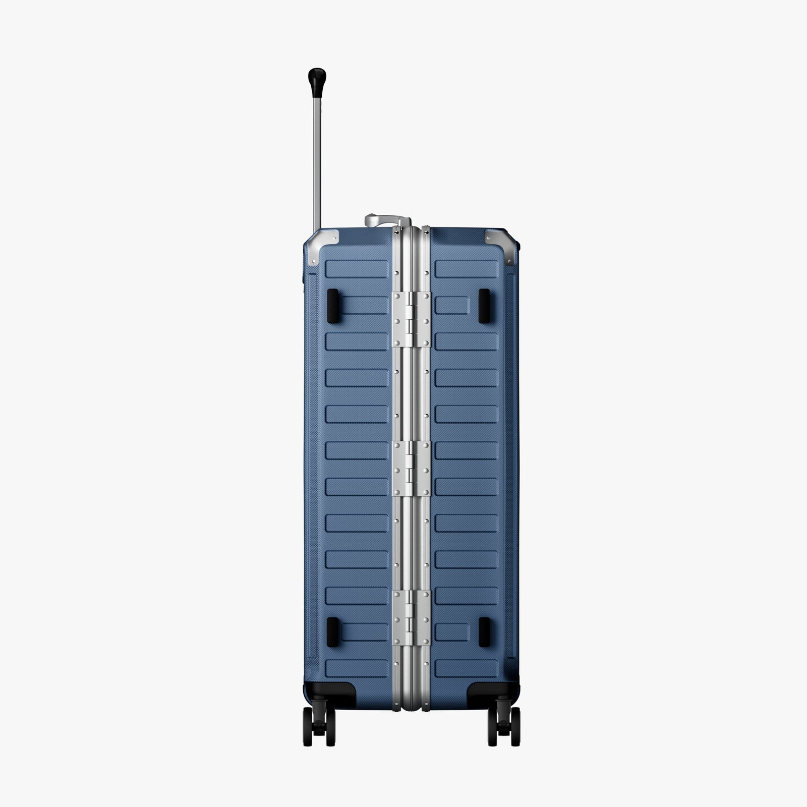 LUGGEX Zipperless aluminum 28-inch check-in luggage with a 4-stage adjustable handle, reinforced corners, dual TSA-approved locks, removable privacy divider, and shock-absorbing spinner wheels. 