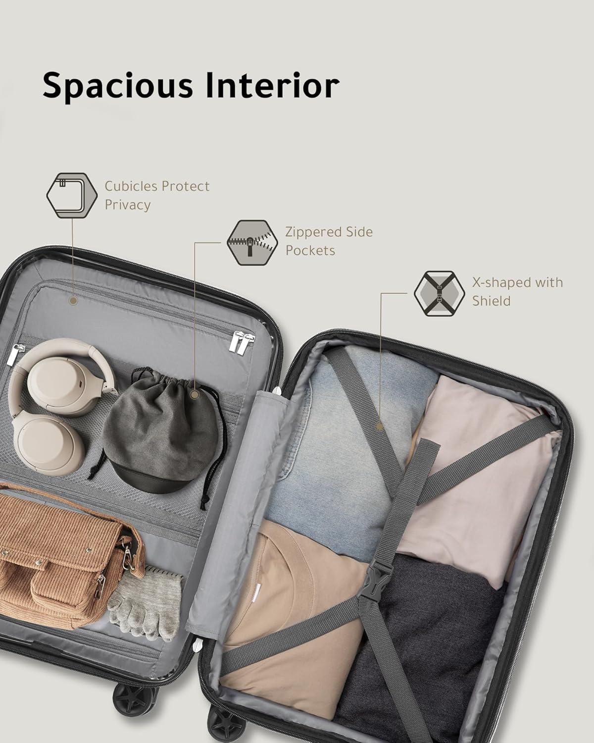 LUGGEX Lightweight Carry On | Expandable, Effortless Elegance, High Bounce (20 Inch)