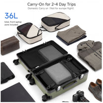 100% polycarbonate hard shell, and reinforced aluminum frame for durable protection and long-term travel use. #LUGGEX zipperless bigger carry-on suitcase with front-open design, 100% polycarbonate hard shell, and aluminum frame for durable, secure, and easy-access travel. #color_olive_green  #show