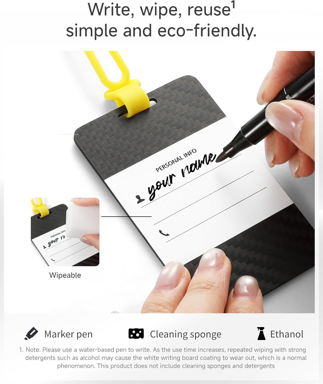 LUGGEX Luggage Tag for Suitcases - Carbon Fiber Accelerate Identification Bag Tag with Reusable Writing Panel - Waterproof & Durable, Travel Essentials（1 Pack）