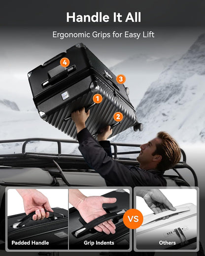 Ergonomic luggage grips for easy lifting checked bags during travel. Secure, durable handles with airport-friendly design for hassle-free journeys.
