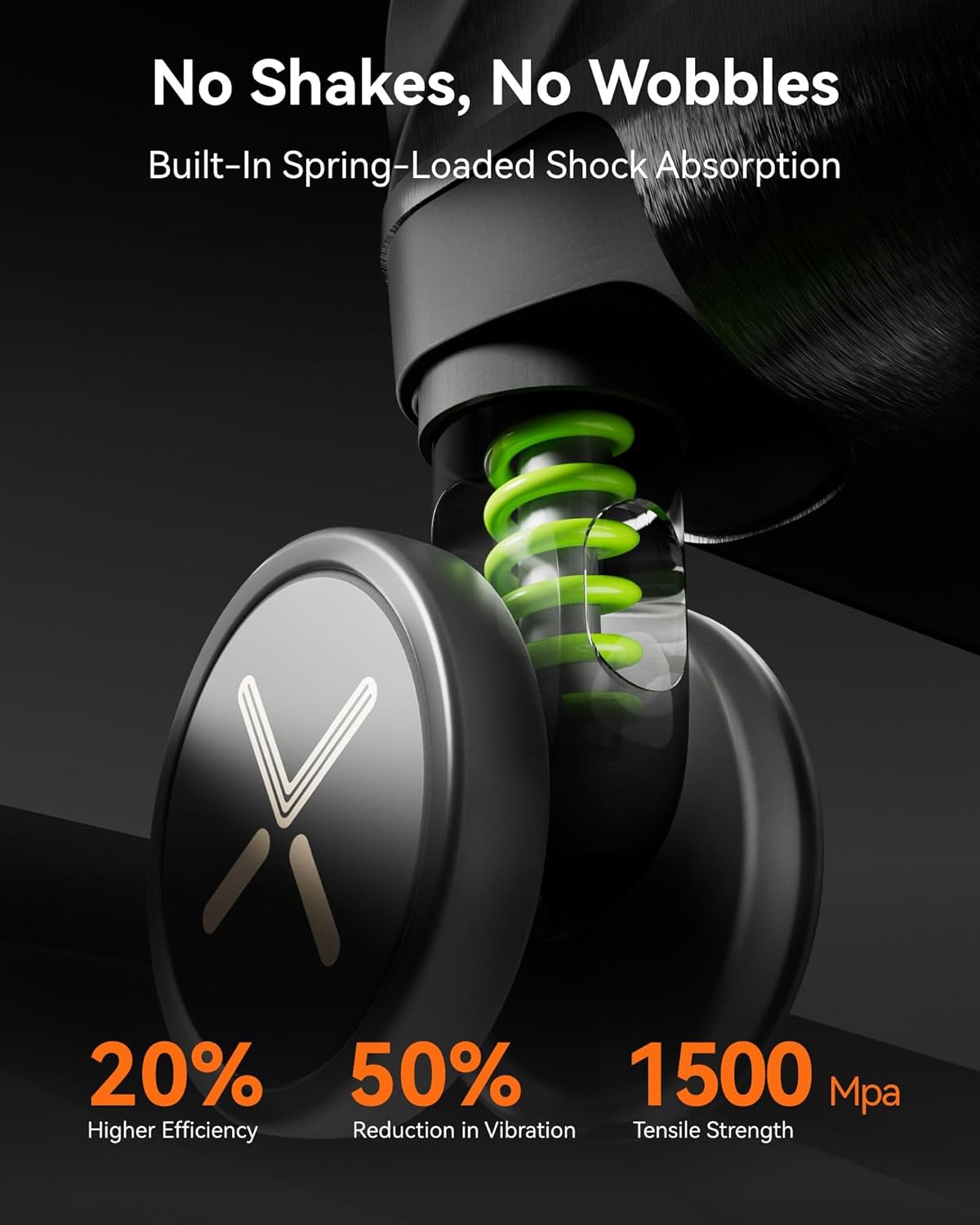 Checked luggage wheel with spring-loaded shock absorption system, close-up of durable travel gear mechanism
#color_blue