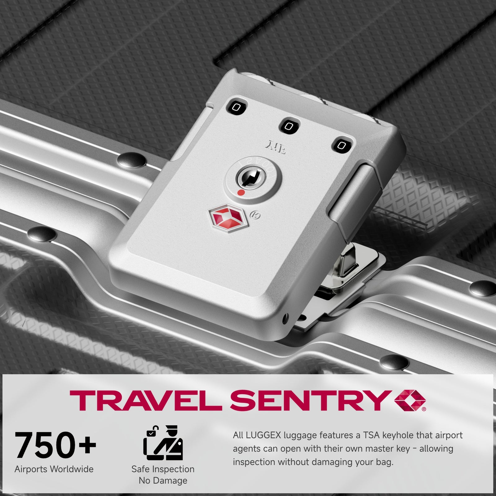 100% polycarbonate hard shell, and reinforced aluminum frame for durable protection and long-term travel use. 