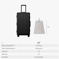 ZX Ultimate Set | Zipperless Aluminum Frame, TSA Lock (21'' / 30'') Zipperless 8010S30in_size