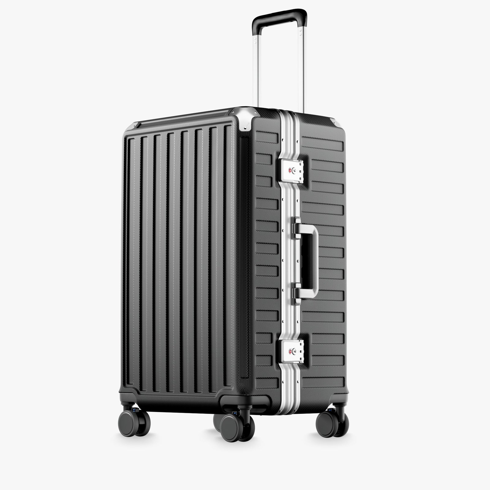100% polycarbonate hard shell, and reinforced aluminum frame for durable protection and long-term travel use. 