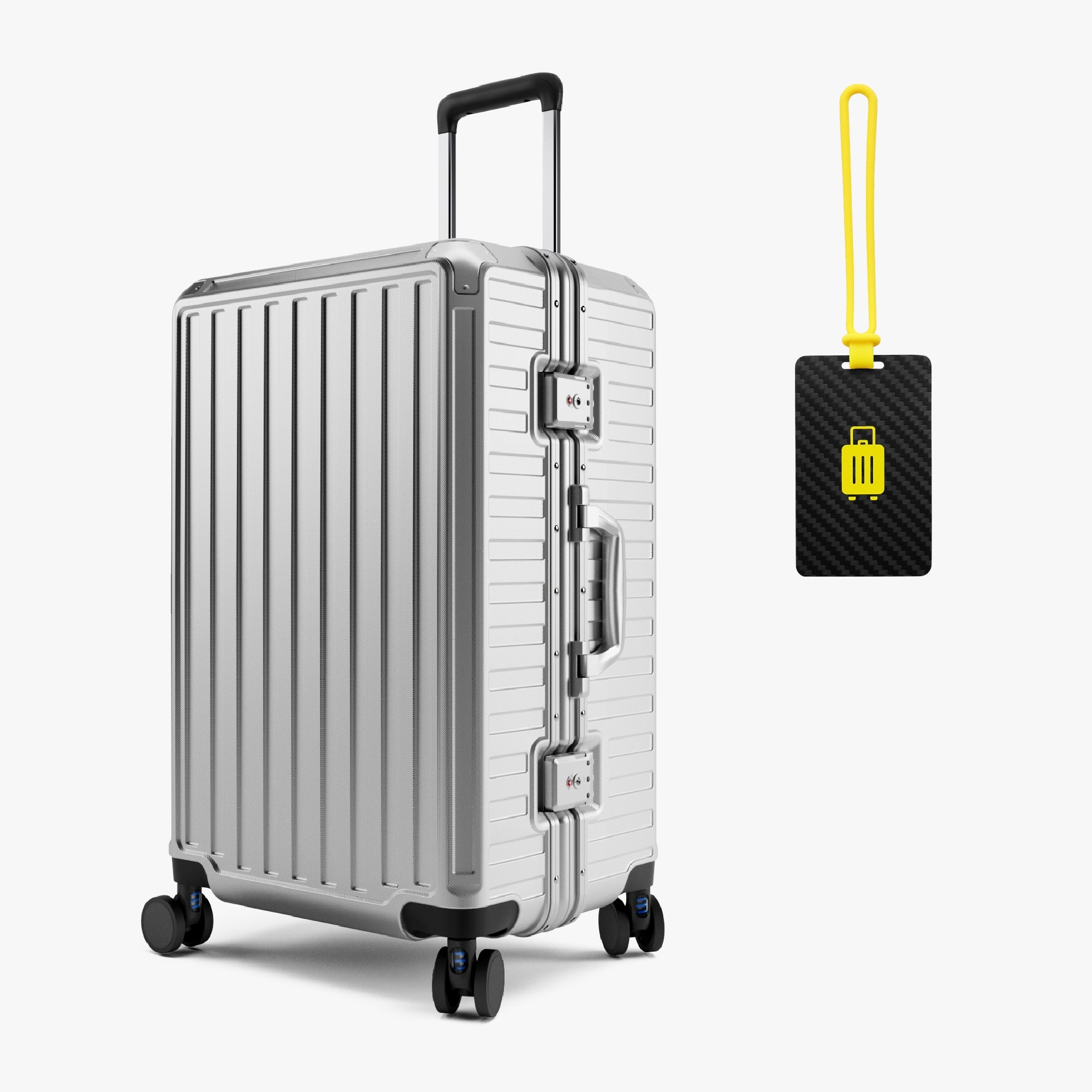 Luggex Fast Access Luggage Set | Zipperless, Maximum Security & Sleek (24'' with Luggage Tag) Sliver Grey Zipperless 8010S_24In_1x_20de2b13-e5c4-44e2-bd99-18d071d20fcb