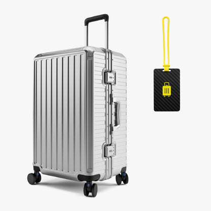 Luggex Fast Access Luggage Set | Zipperless, Maximum Security & Sleek (24'' with Luggage Tag) Sliver Grey Zipperless 8010S_24In_1x_20de2b13-e5c4-44e2-bd99-18d071d20fcb
