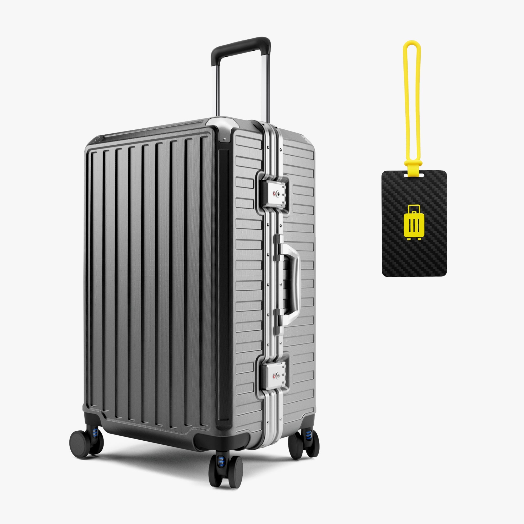 Luggex Fast Access Luggage Set | Zipperless, Maximum Security & Sleek (24'' with Luggage Tag) Charcoal Zipperless 8010S_24In_1x_f3957e94-c5f2-4b82-81b7-4092c99fbd3b