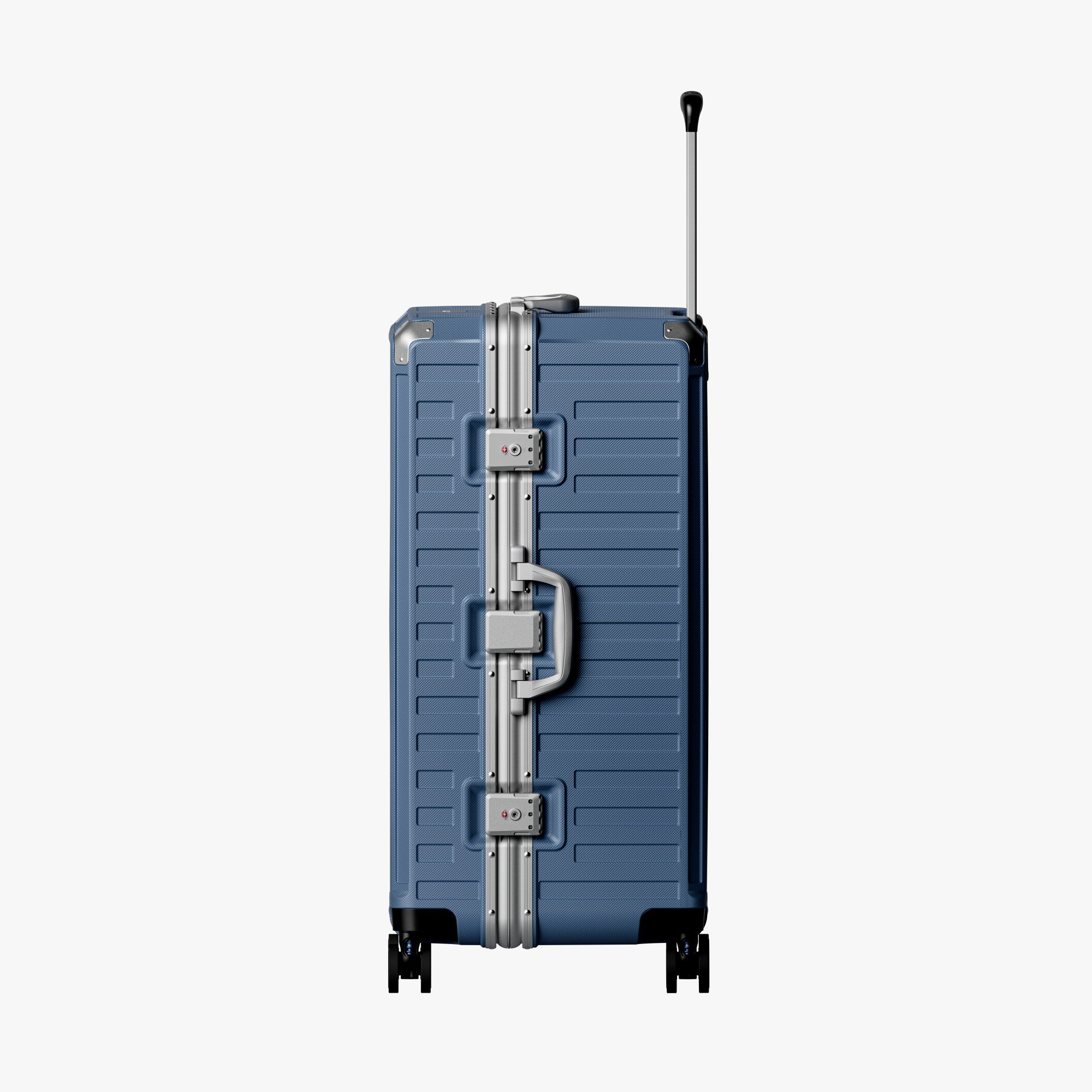 100% polycarbonate hard shell, and reinforced aluminum frame for durable protection and long-term travel use. #3:7 Trunk Structure for Deep Packing
The LUGGEX zipperless aluminum-frame 30-inch check-in suitcase with 100% polycarbonate hard shell, concentrates most of its capacity on the deeper main side, making bulky items easier to pack for extended trips.
#color_blue/ Limited #show 
