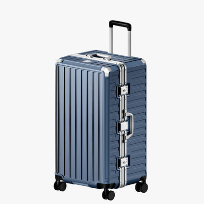 100% polycarbonate hard shell, and reinforced aluminum frame for durable protection and long-term travel use. #3:7 Trunk Structure for Deep Packing
The LUGGEX zipperless aluminum-frame 30-inch check-in suitcase with 100% polycarbonate hard shell, concentrates most of its capacity on the deeper main side, making bulky items easier to pack for extended trips.
#color_blue/ Limited #show 