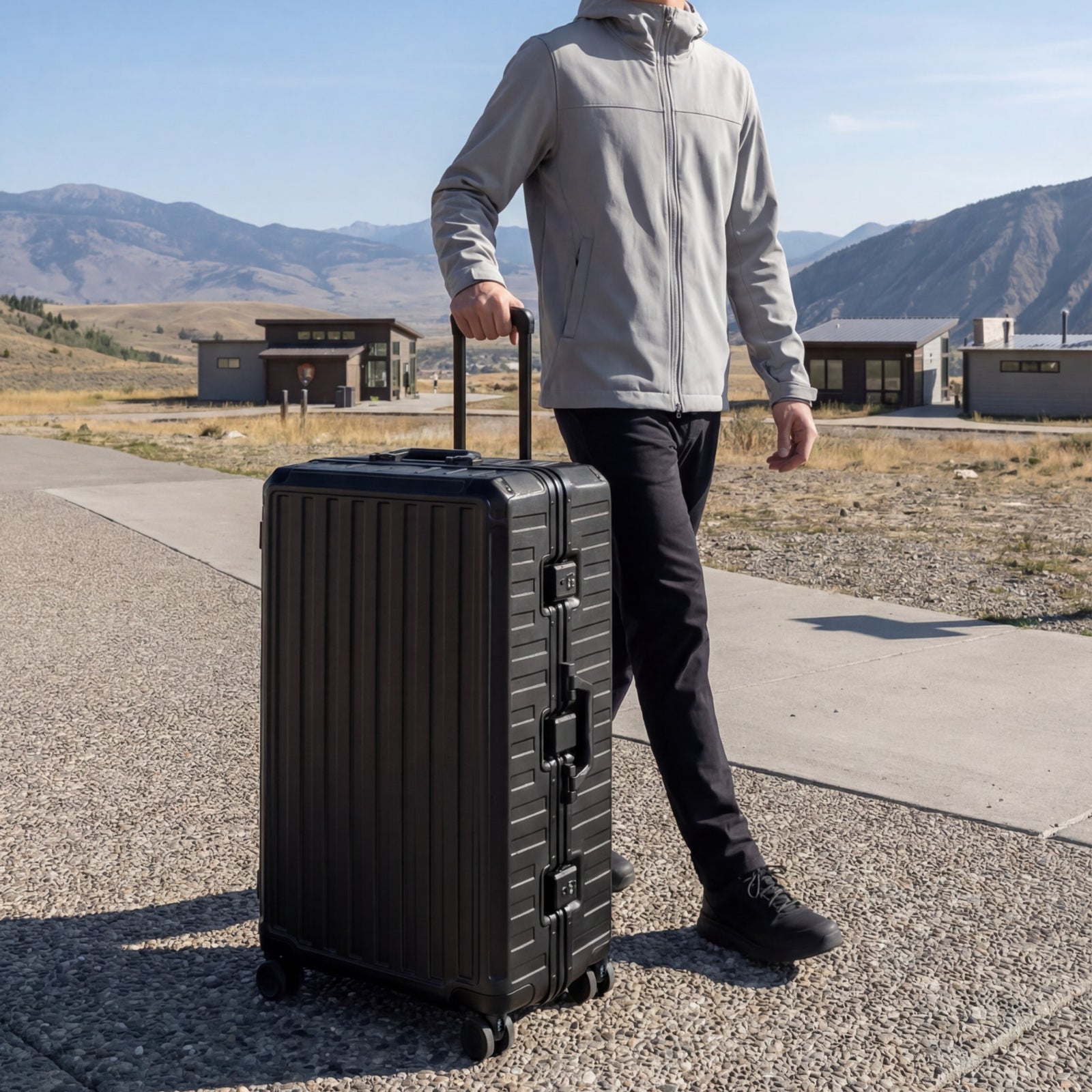 100% polycarbonate hard shell, and reinforced aluminum frame for durable protection and long-term travel use. 