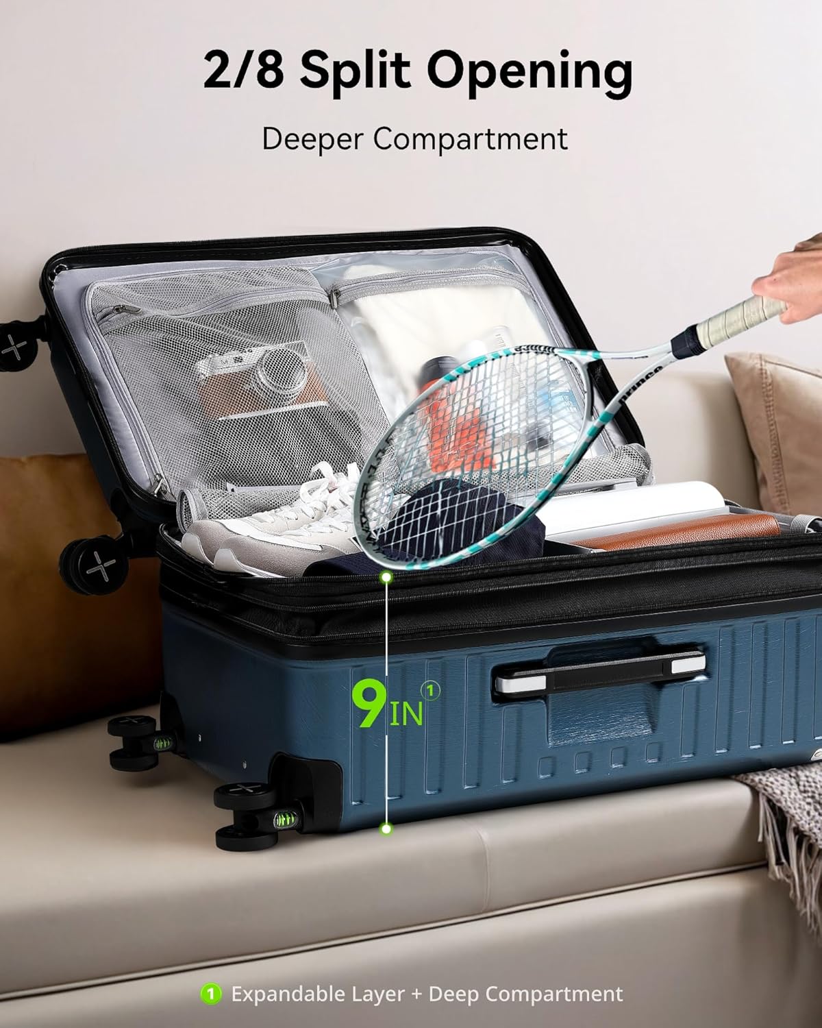 Aluminum Checked Luggage with Enlarged Travel Compartment for Well-Organized Trips
#color_blue