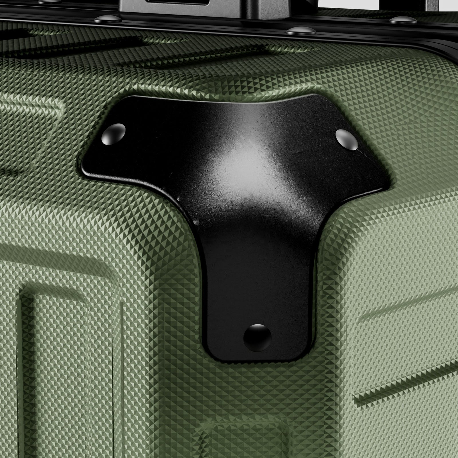 Engineered with reinforced aluminum corner guards, LUGGEX luggage protects vulnerable edges from impact and abrasion—extending the life of your suitcase. #show #color_olive_green