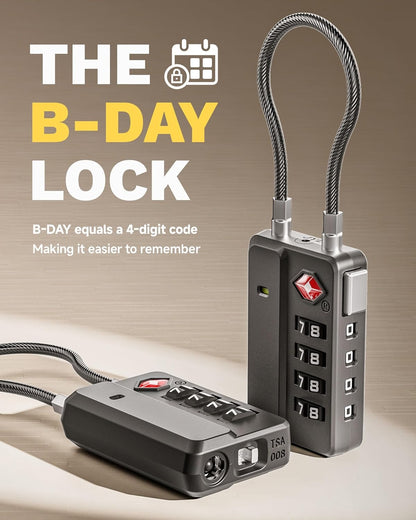LUGGEX TSA Approved Luggage Locks | Durable Travel Accessories