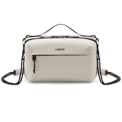 LUGGEX convertible crossbody organizer bag with top handle and adjustable shoulder strap 