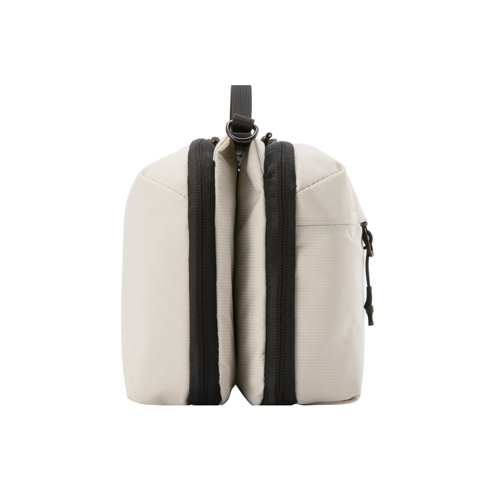 LUGGEX convertible crossbody organizer bag side view showing dual compartments and slim profile 