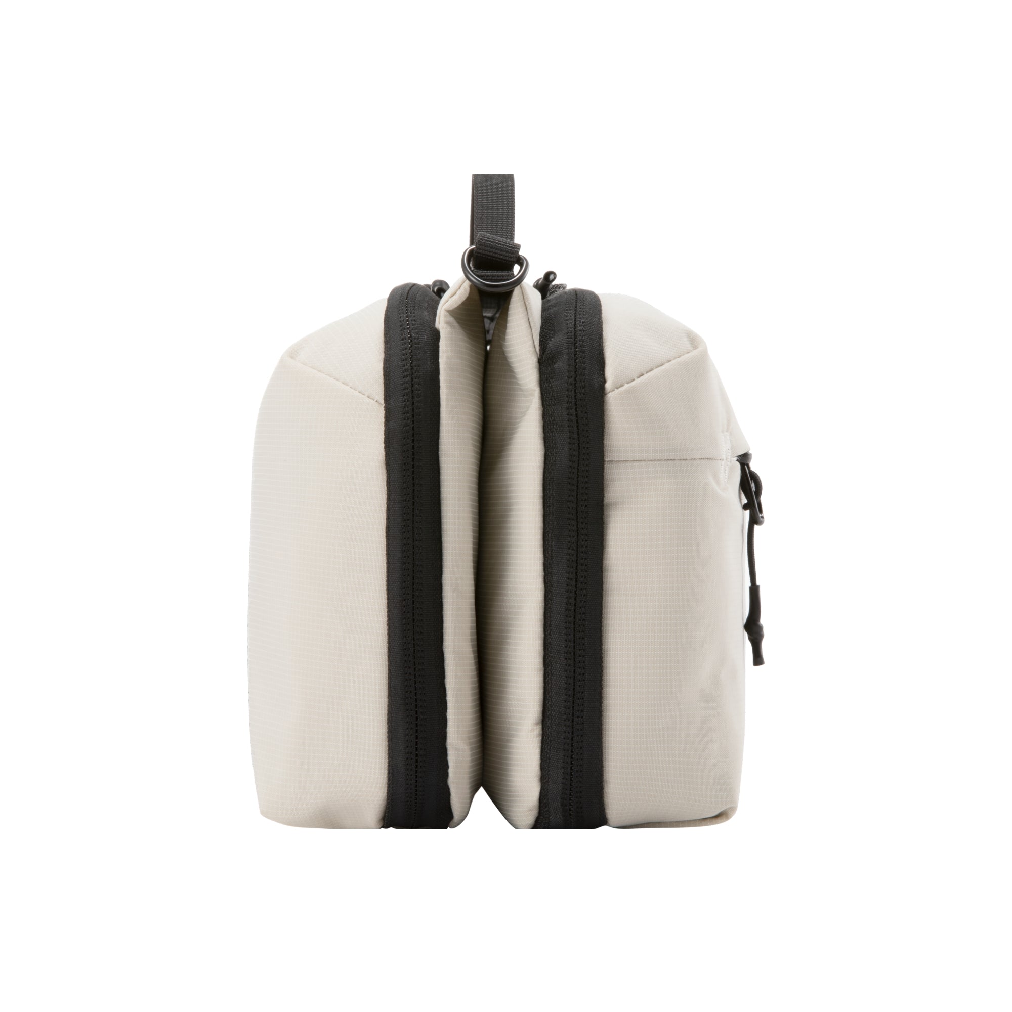 LUGGEX convertible crossbody organizer bag side view showing dual compartments and slim profile 