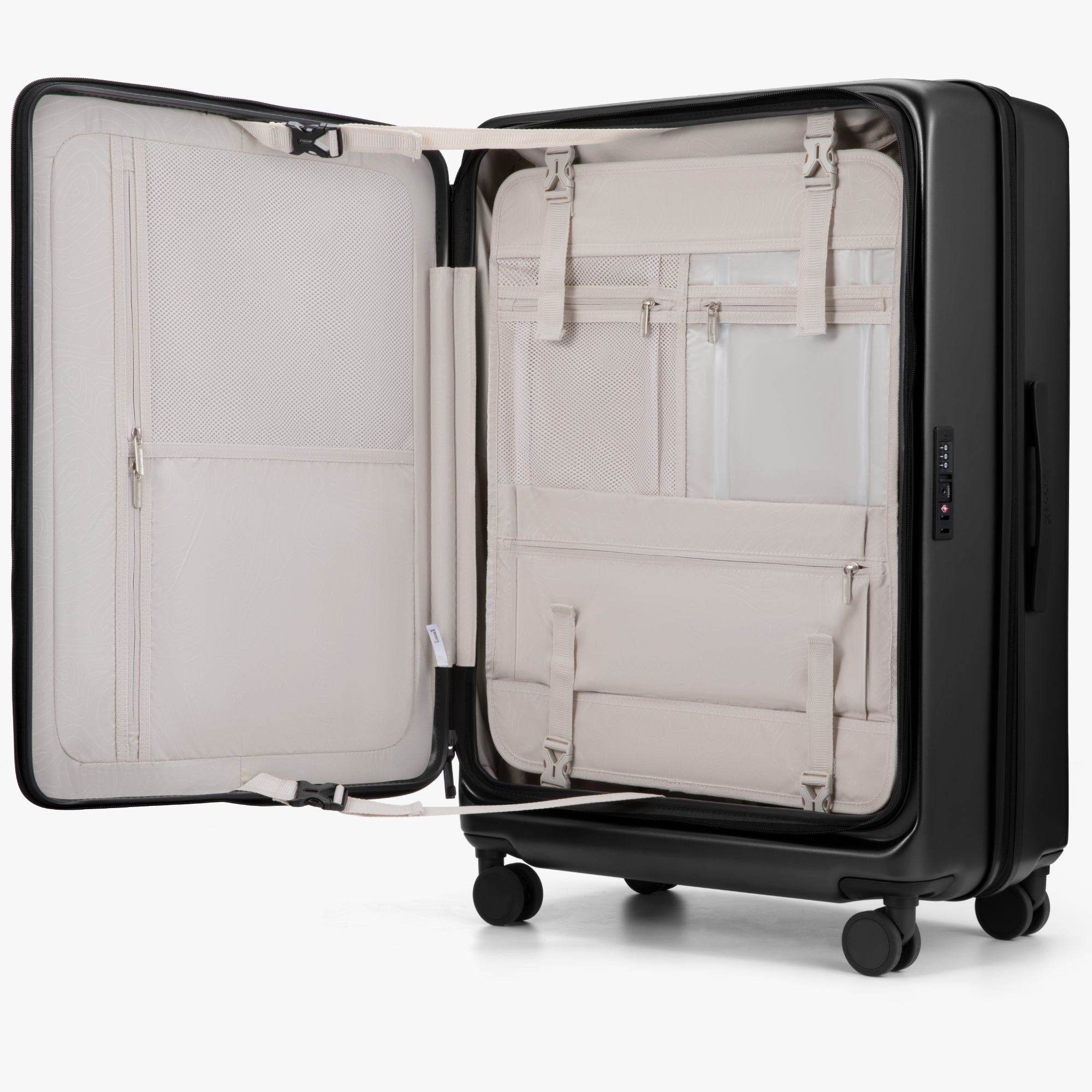 Luggex FLO5 | Front Opening Luggage Set｜20/28 Inch Charcoal Metallic FLO5-_-28IN_1x-9_4ede565f-fdc9-40fc-95a1-cf2a365c02f2