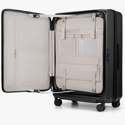 Luggex FLO5 | Front Opening Luggage Set｜20/28 Inch Charcoal Metallic FLO5-_-28IN_1x-9_4ede565f-fdc9-40fc-95a1-cf2a365c02f2
