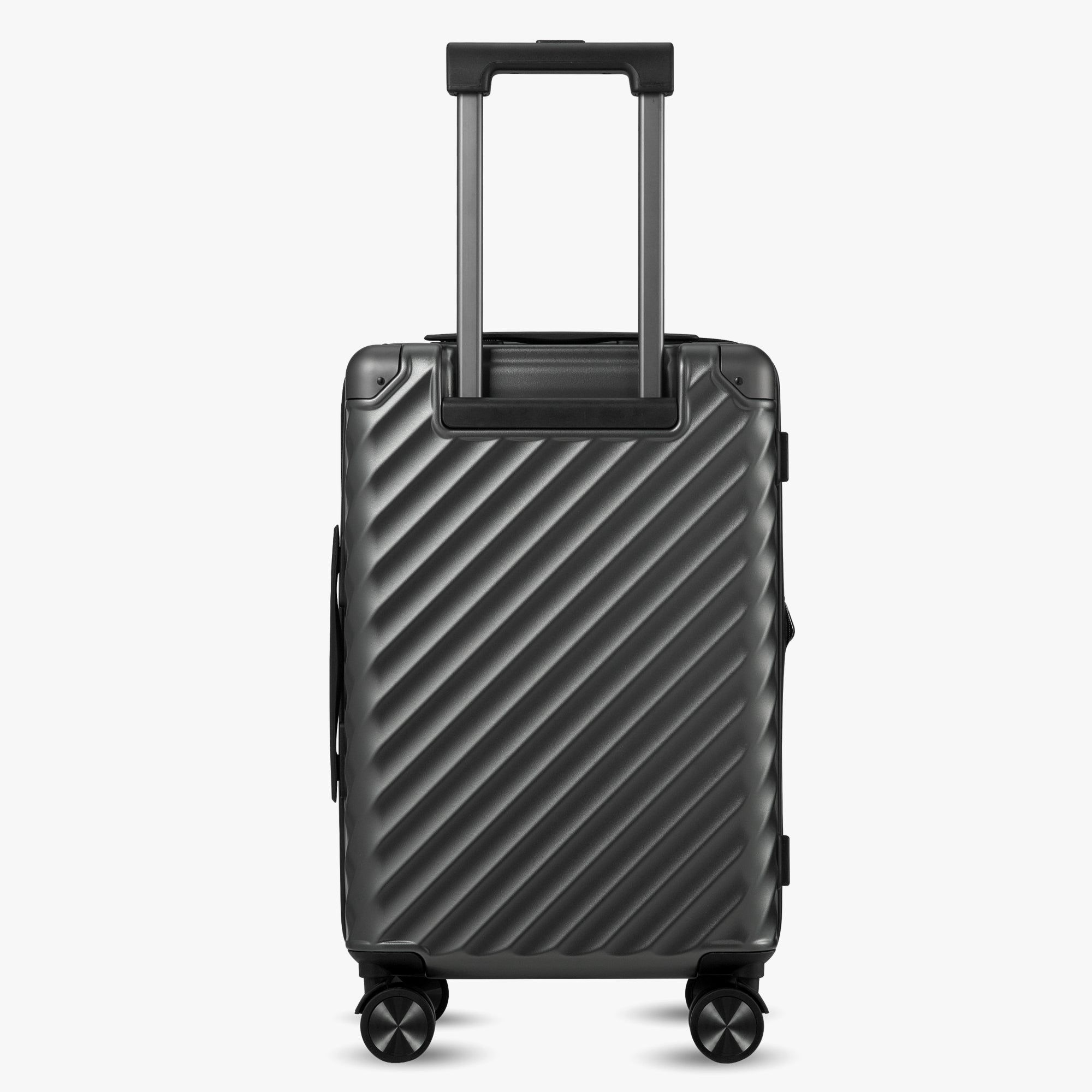 Carry-on luggage back view #color_charcoal #show