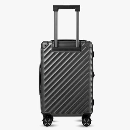 Carry-on luggage back view #color_charcoal #show
