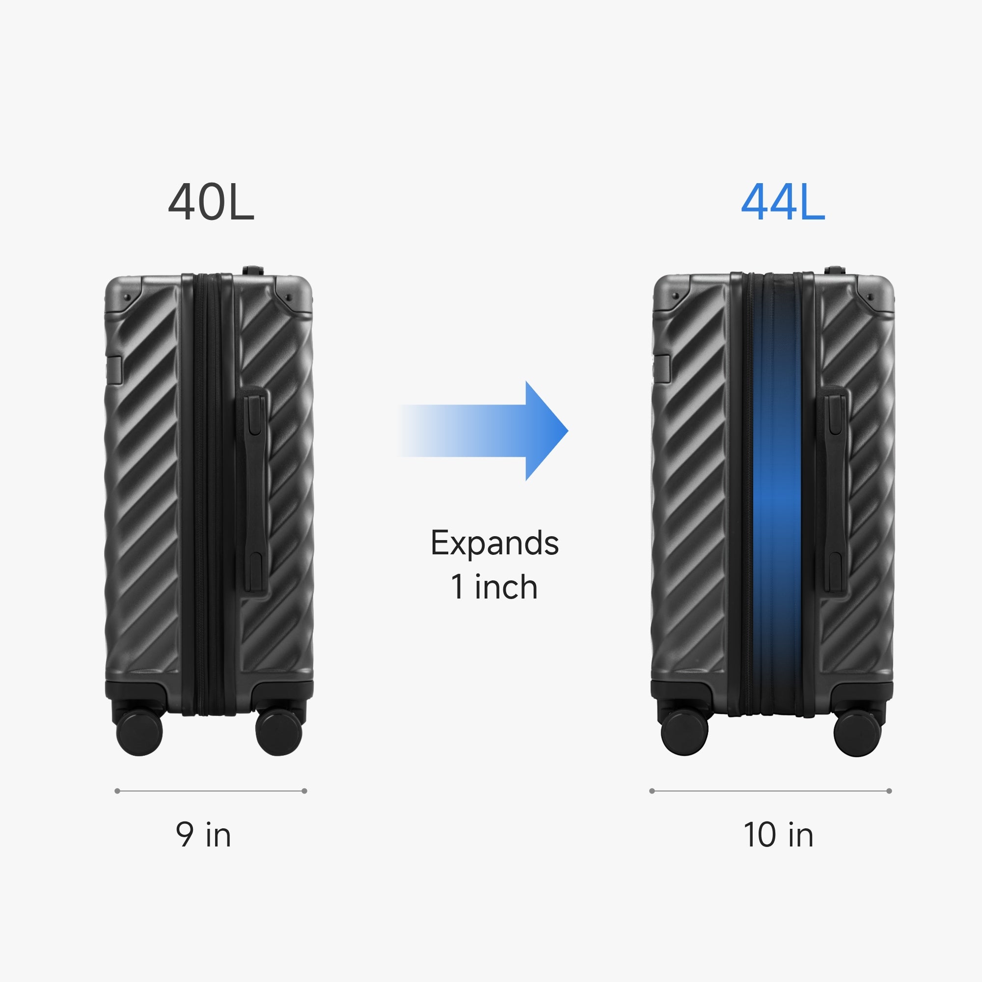 Expandable carry-on luggage 20'' #color_charcoal #show