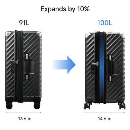 Expandable check-in trunk luggage 28'' for more packing room 