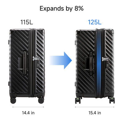 Expandable check-in trunk luggage for more packing room 